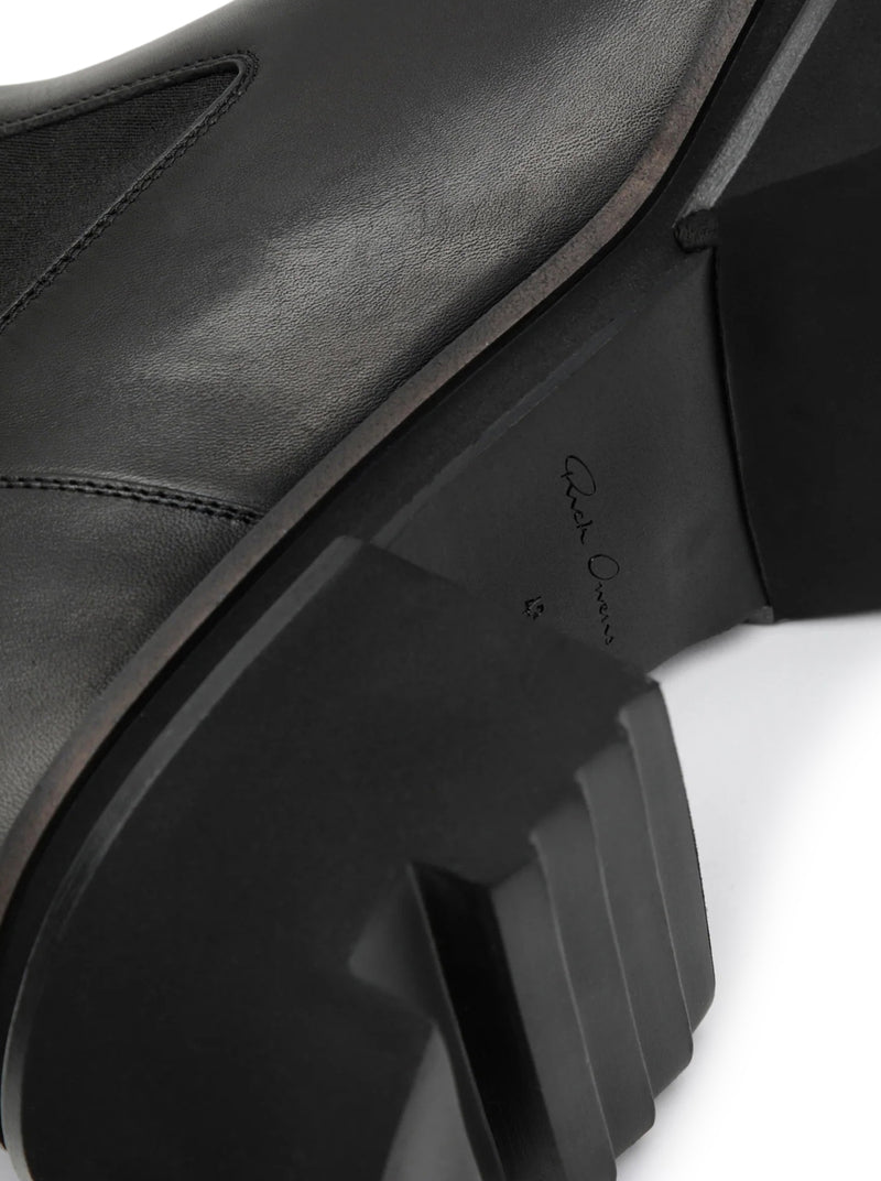 Rick Owens Men Bogun Black Leather Boots RICK OWENS