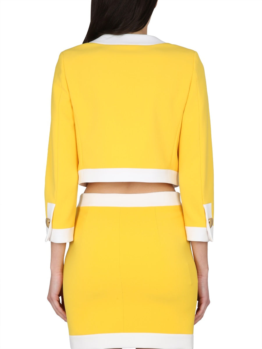 Moschino Women Heart Buttons Crepe Jacket MOSCHINO