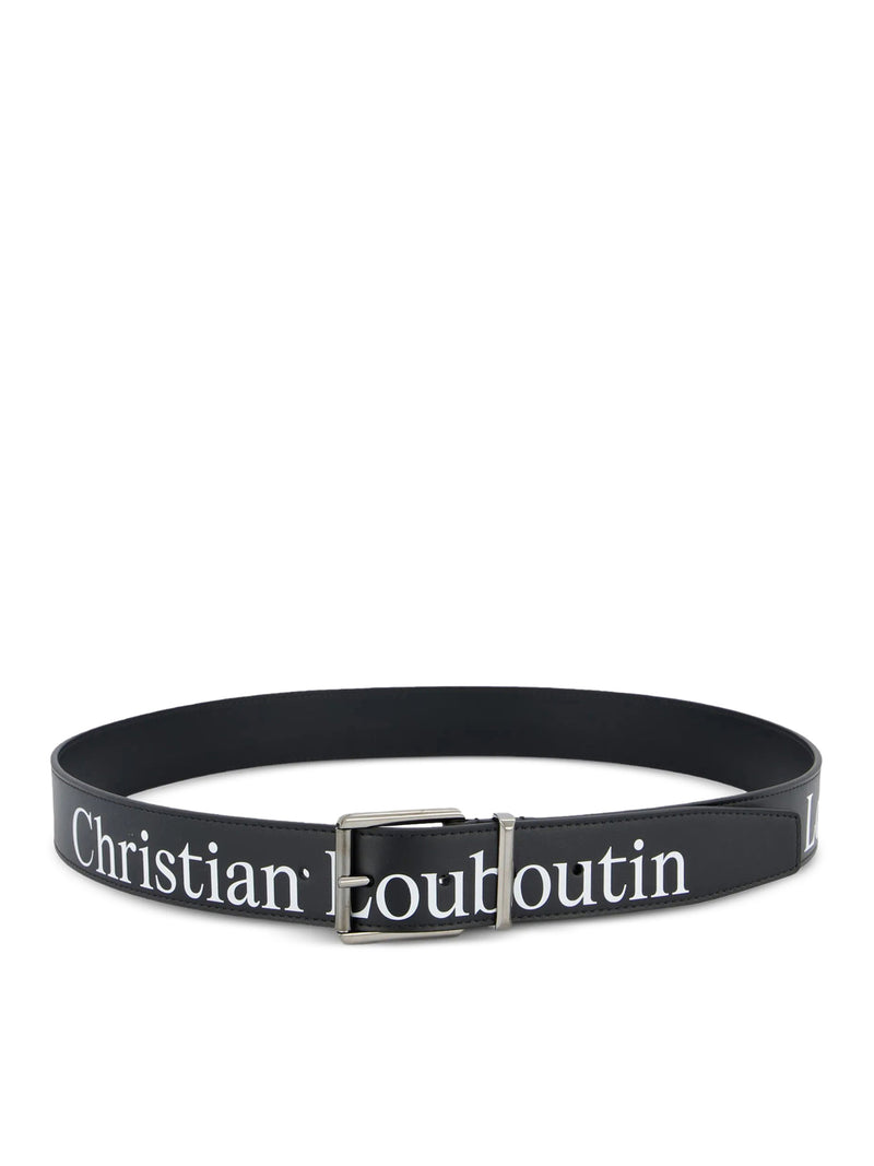 Christian Louboutin Men Leather Belt With Logo Print CHRISTIAN LOUBOUTIN