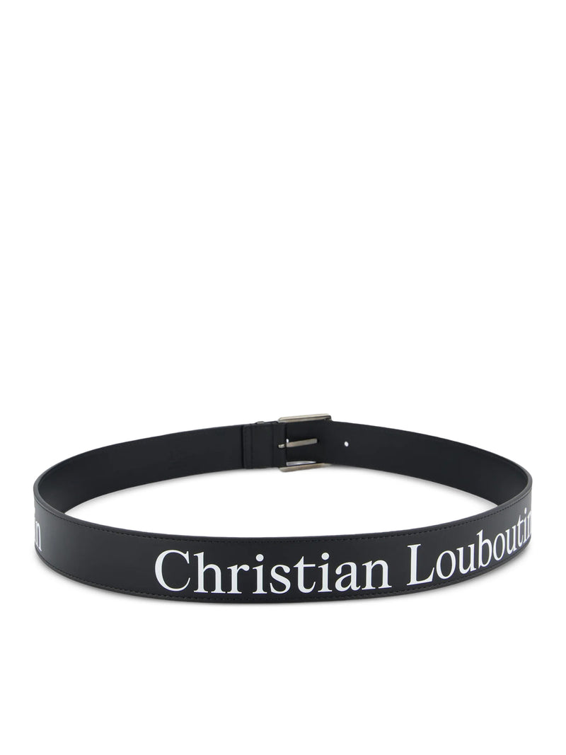 Christian Louboutin Men Leather Belt With Logo Print CHRISTIAN LOUBOUTIN