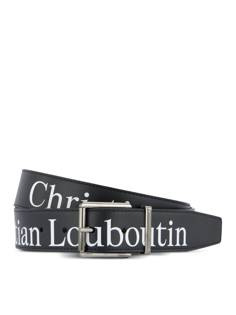 Christian Louboutin Men Leather Belt With Logo Print CHRISTIAN LOUBOUTIN