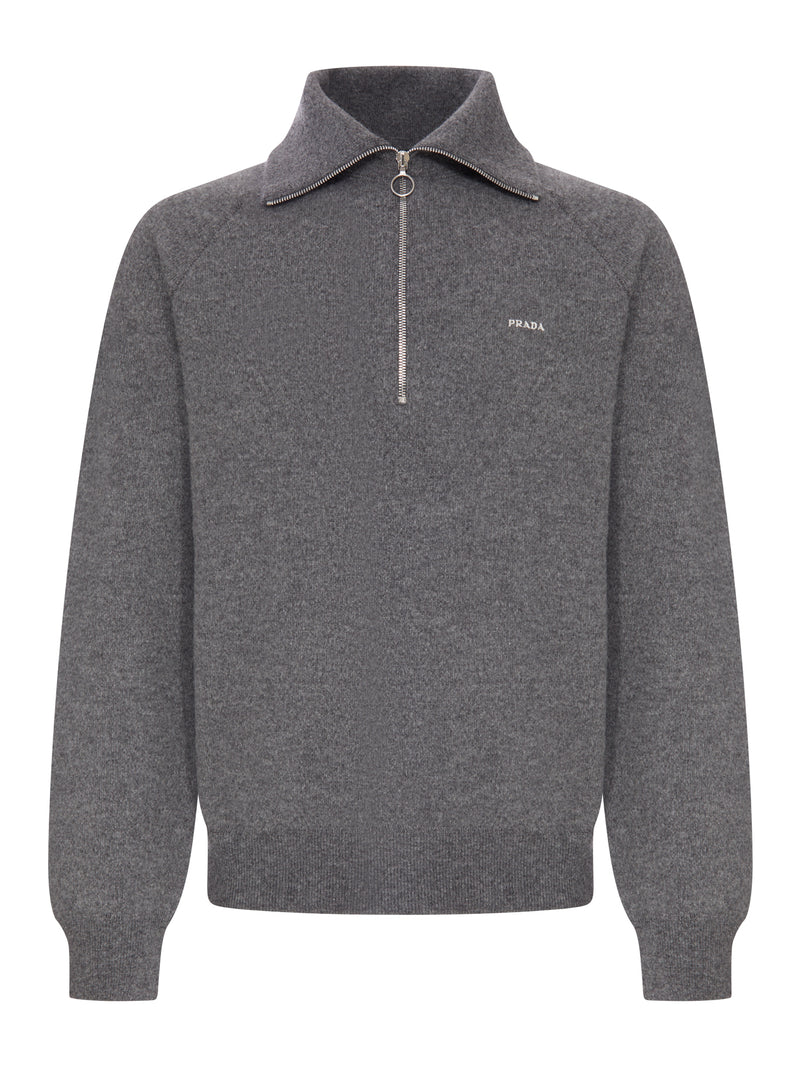 Prada Men Knitted Polo Shirt With Prada Logo PRADA