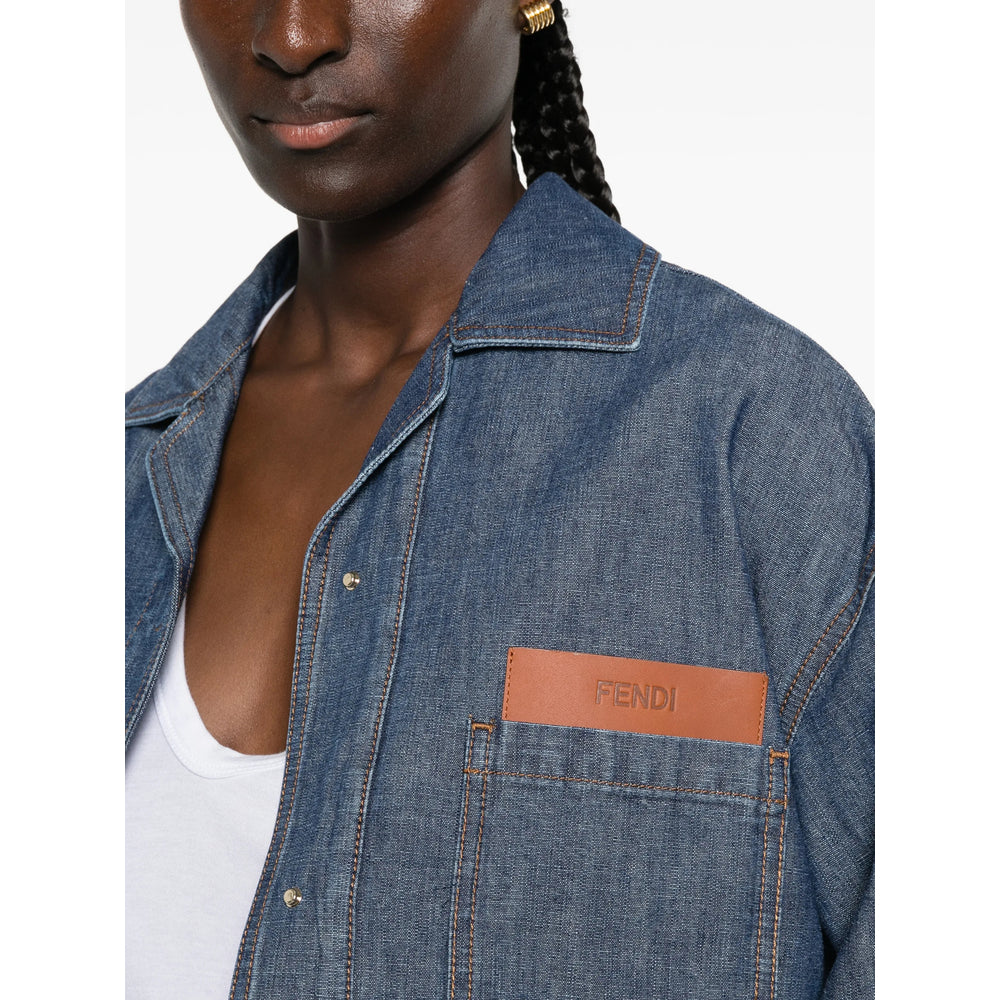 Fendi Blue Jackets - Denim Jackets Women FENDI