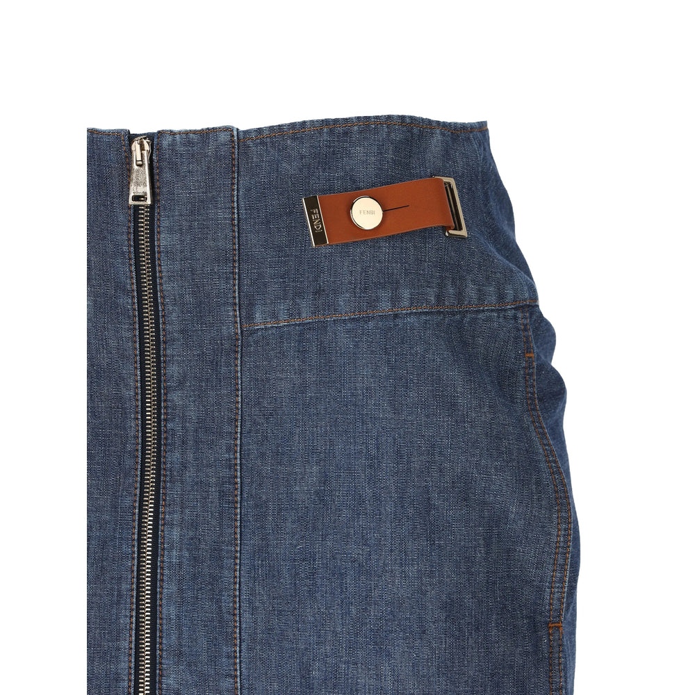 Fendi Blue Denim - Denim Skirts Women FENDI