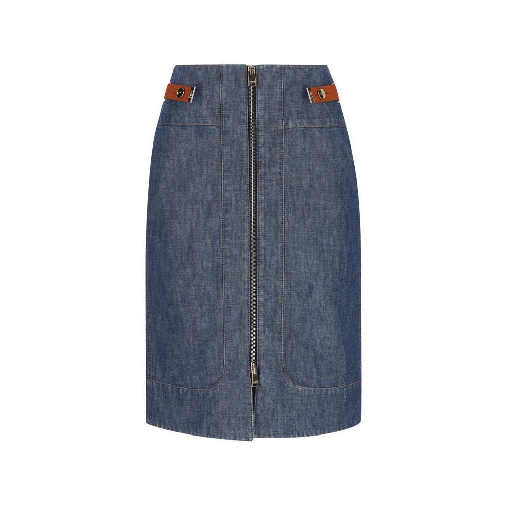 Fendi Blue Denim - Denim Skirts Women FENDI