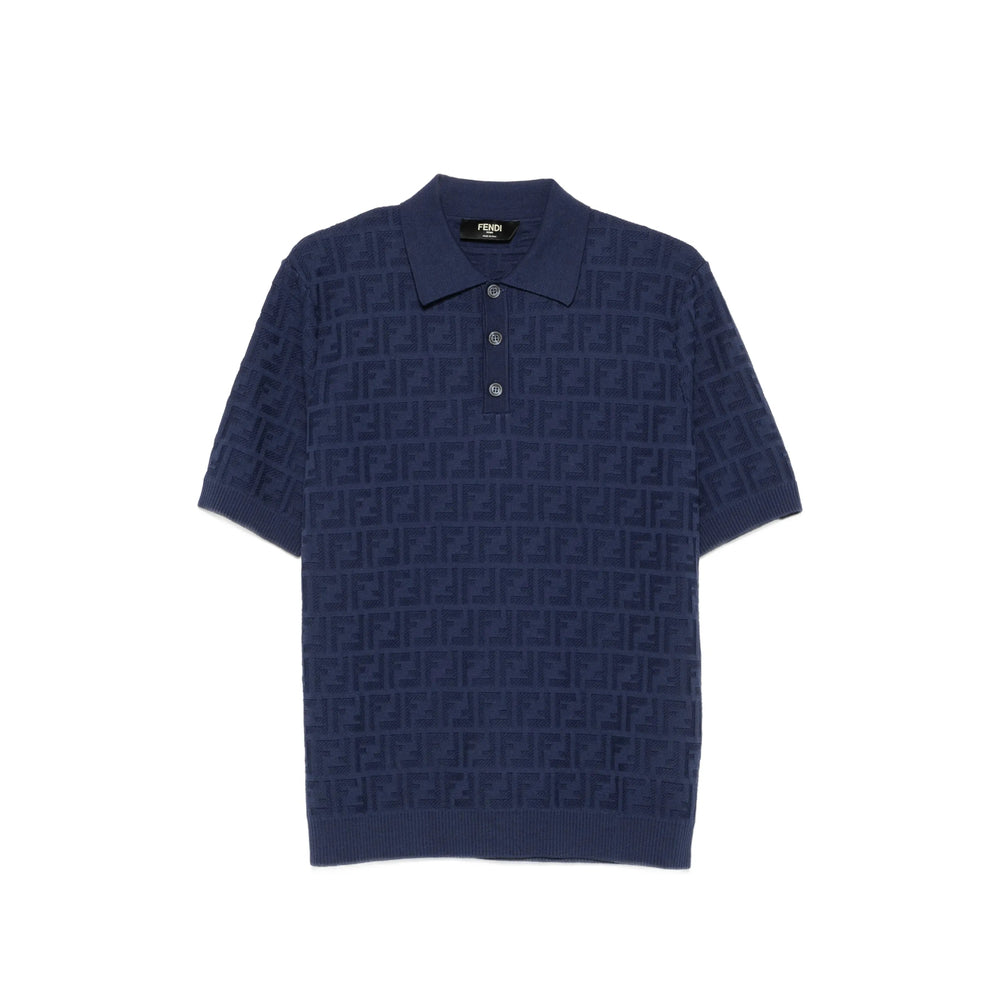 Fendi Blue Polo Shirts Men FENDI