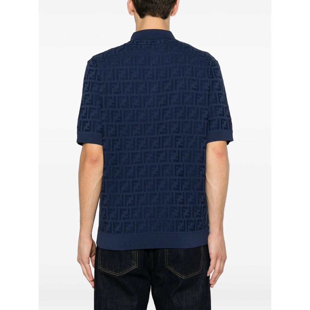 Fendi Blue Polo Shirts Men FENDI