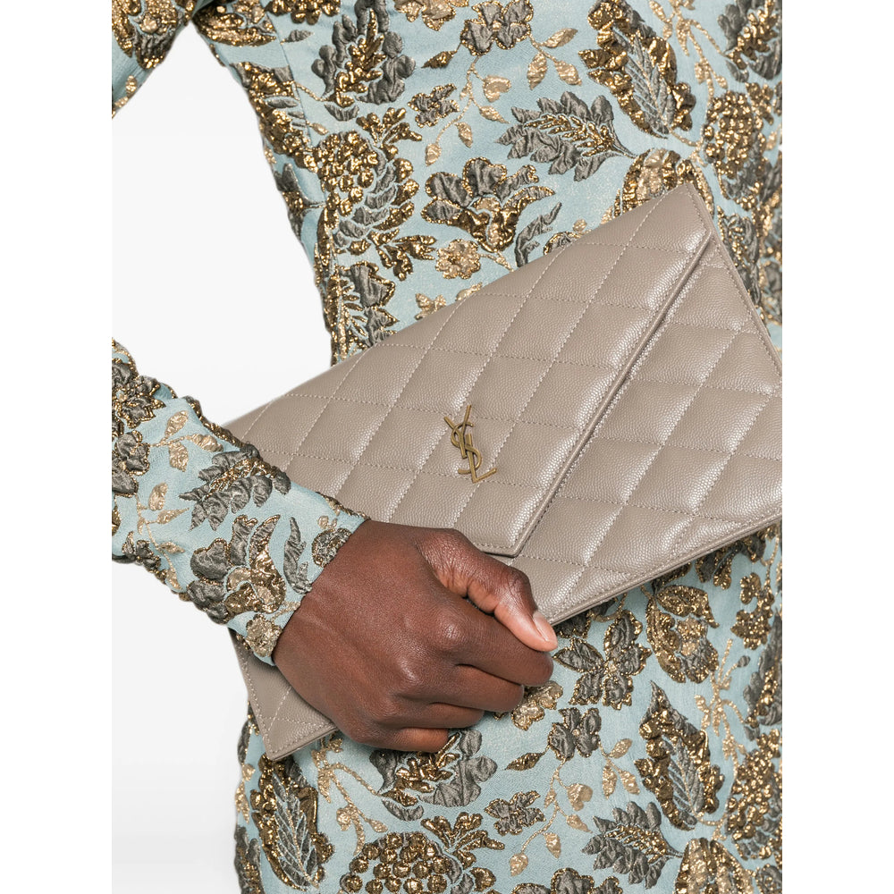 Saint Laurent Brown Clutch Bags Women SAINT LAURENT