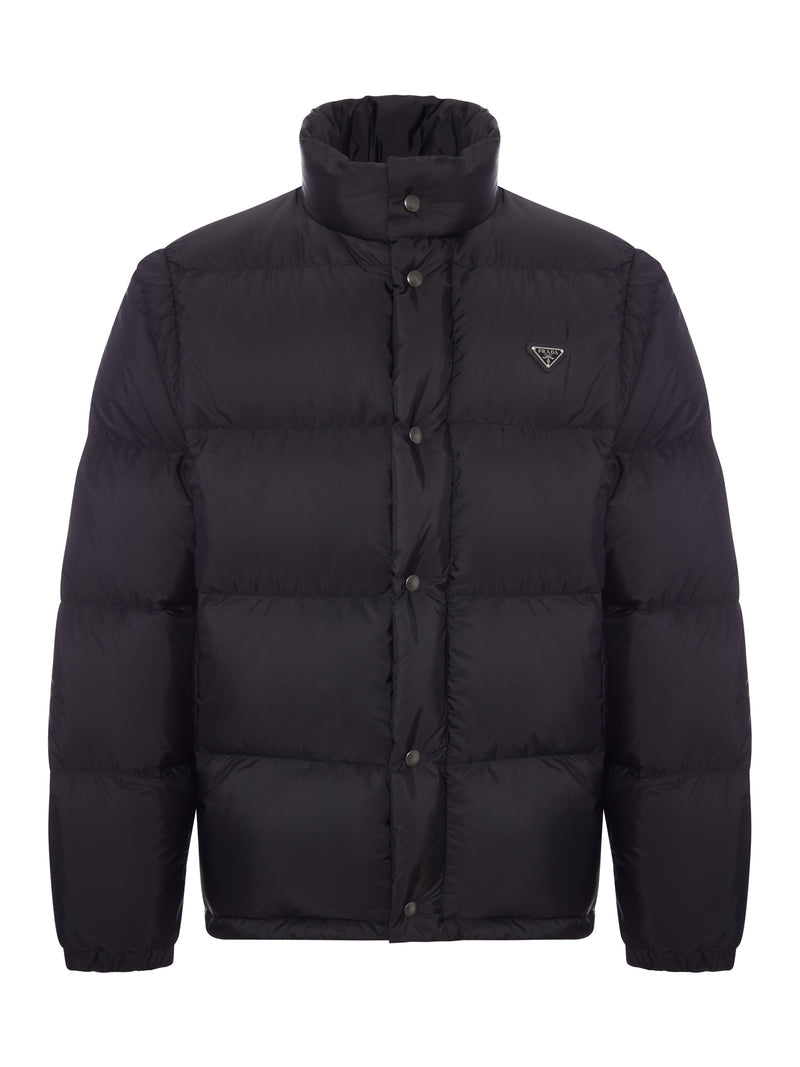 Prada Men Padded Down Jacket With Triangular Logo PRADA