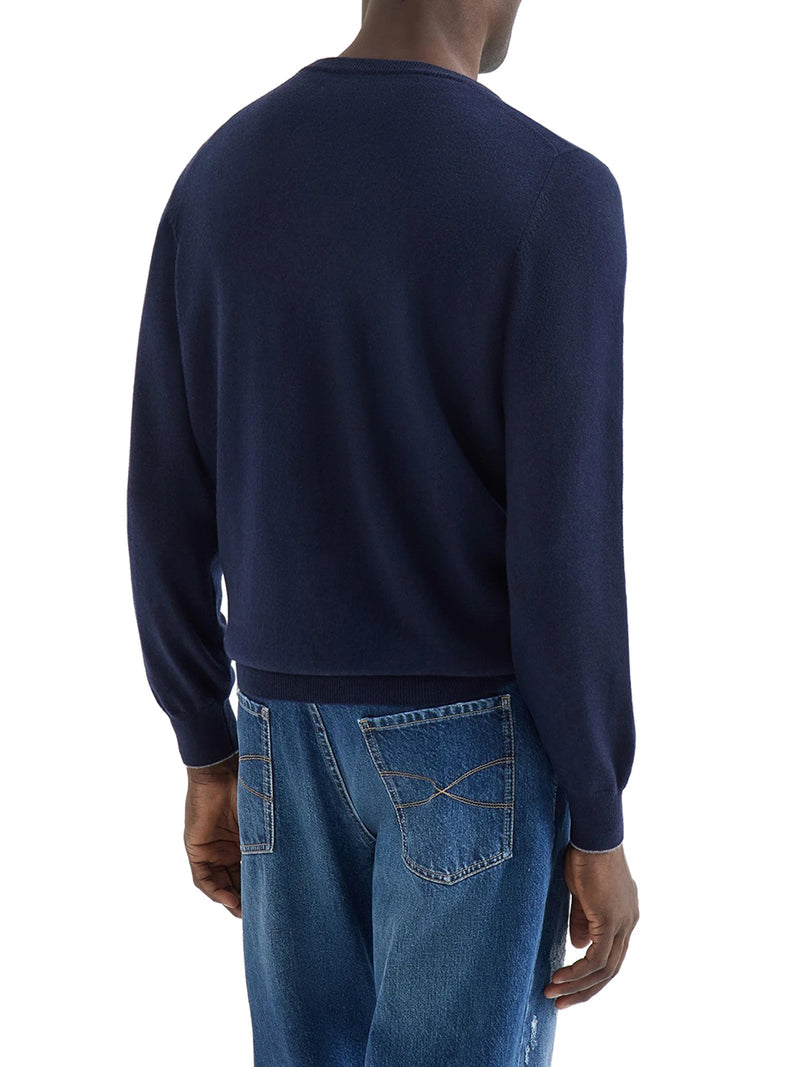 Brunello Cucinelli Men Essential Crew Neck Cashmere Sweater BRUNELLO CUCINELLI