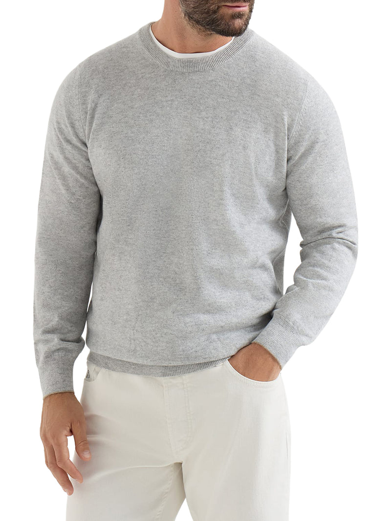 Brunello Cucinelli Men Essential Crew Neck Cashmere Sweater BRUNELLO CUCINELLI