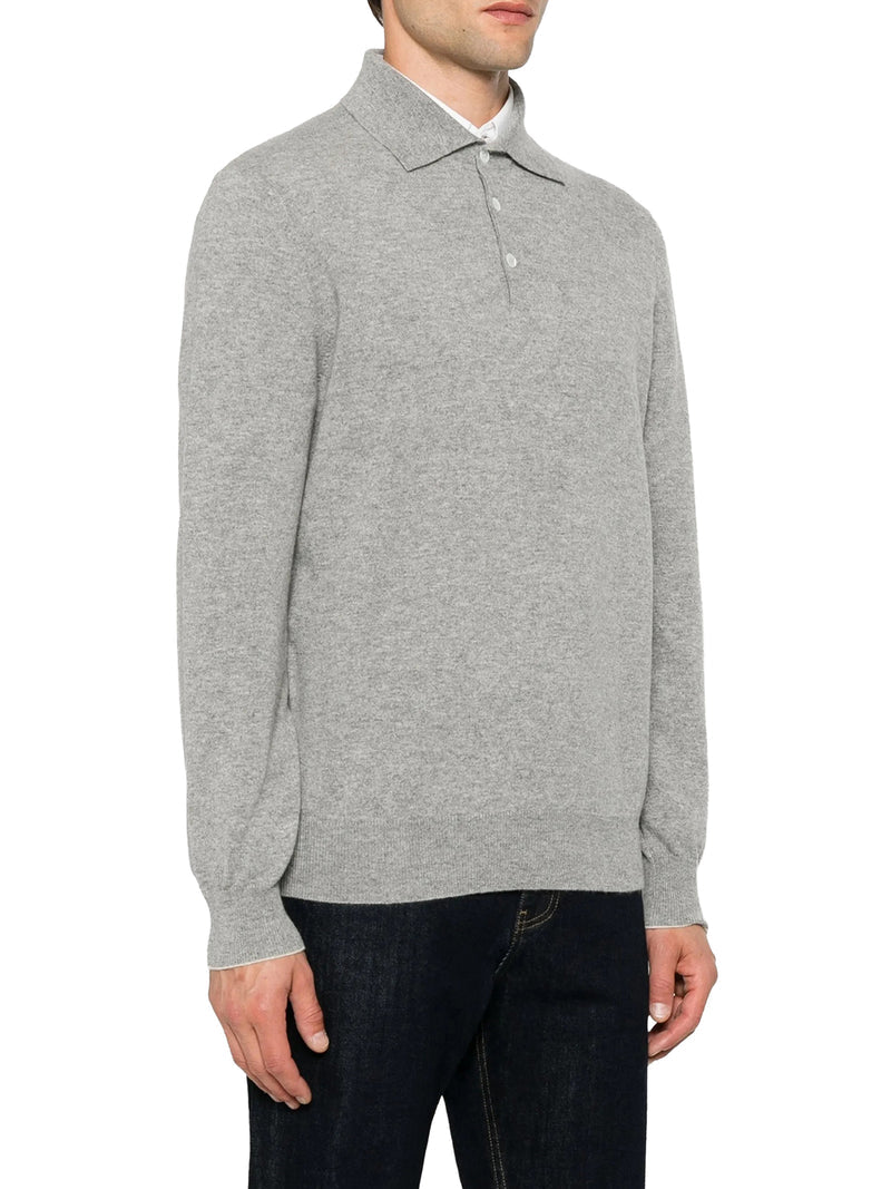 Brunello Cucinelli Men Cashmere Polo Style Sweater BRUNELLO CUCINELLI