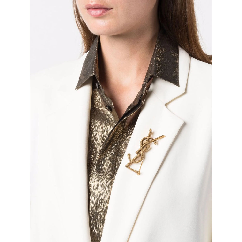 Saint Laurent Gold Brooches & Pins Men SAINT LAURENT
