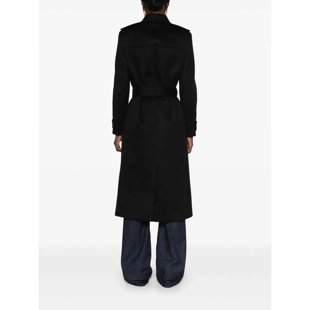 Saint Laurent Black Coats - Single Breasted Coats Women