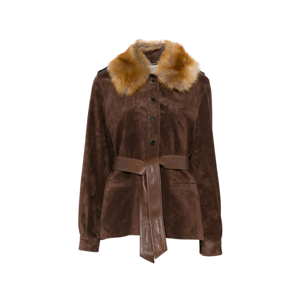 Saint Laurent Brown Jackets - Leather Jackets Women