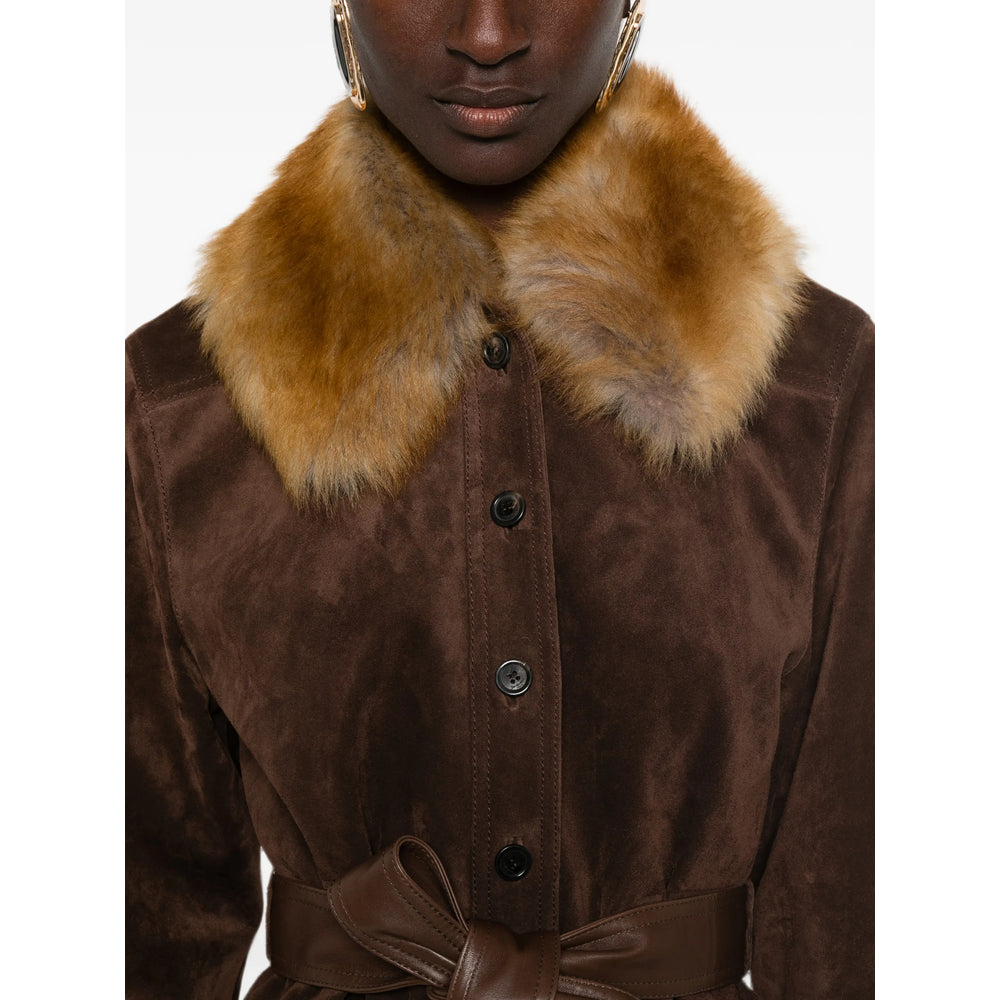 Saint Laurent Brown Jackets - Leather Jackets Women