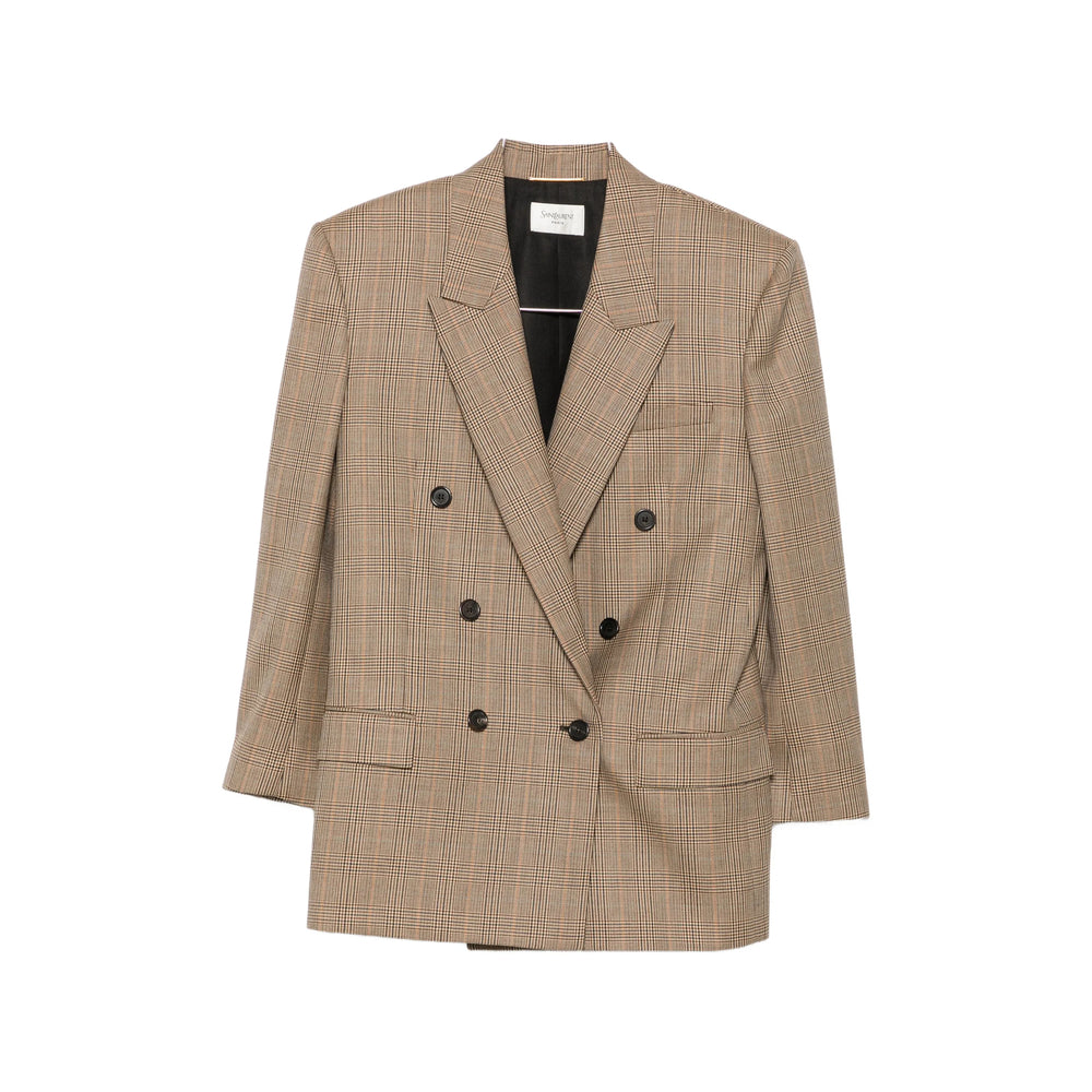 Saint Laurent Brown Jackets - Blazers Women SAINT LAURENT