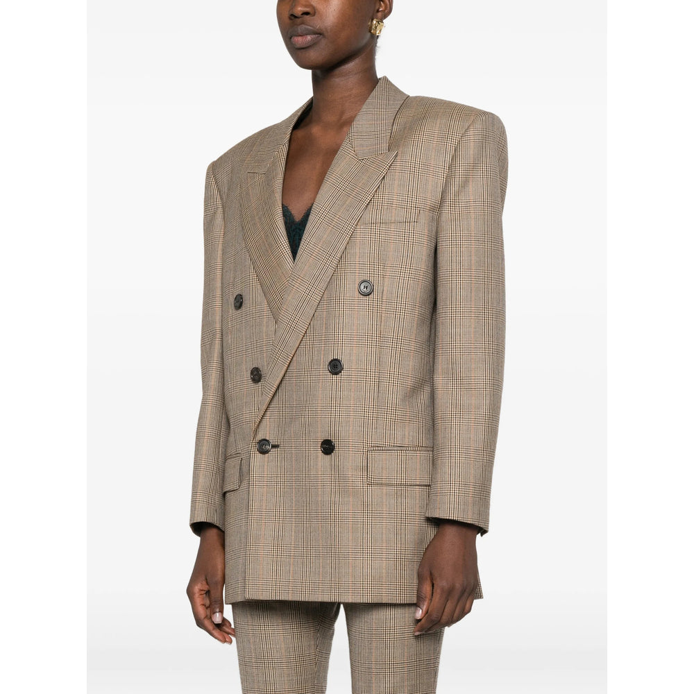 Saint Laurent Brown Jackets - Blazers Women SAINT LAURENT
