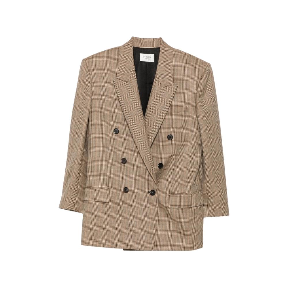 Saint Laurent Brown Jackets - Blazers Women SAINT LAURENT