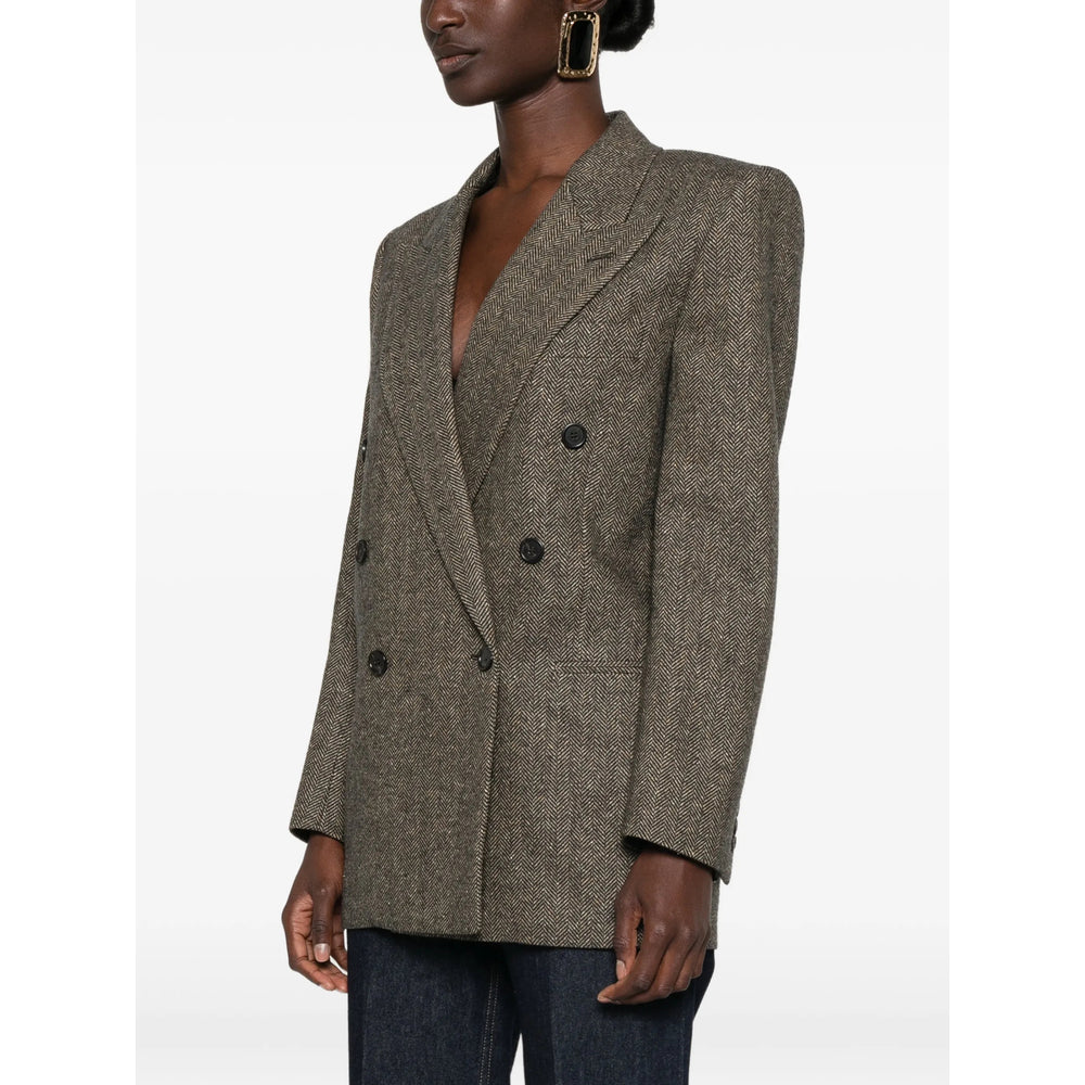 Saint Laurent Brown Jackets - Blazers Women