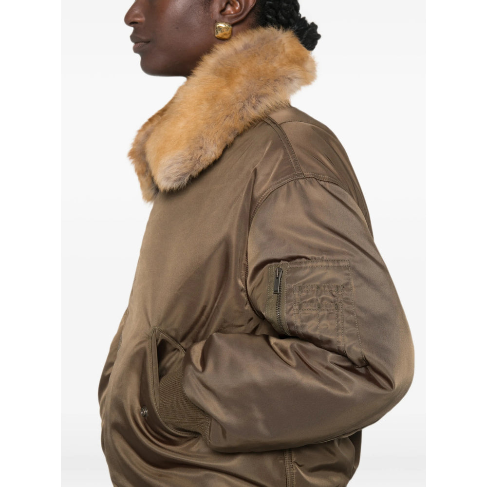 Saint Laurent Green Jackets - Puffer Jackets Women
