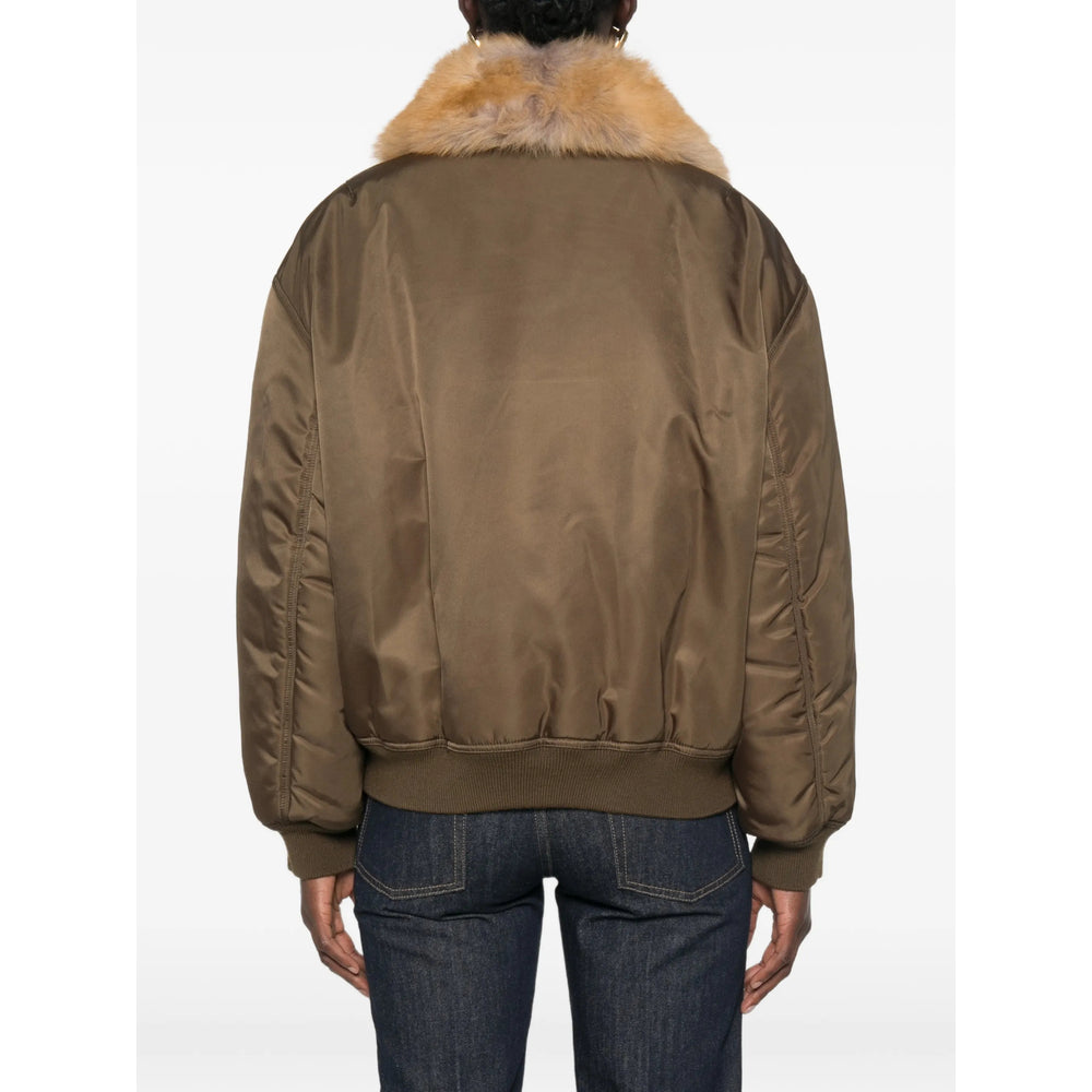 Saint Laurent Green Jackets - Puffer Jackets Women