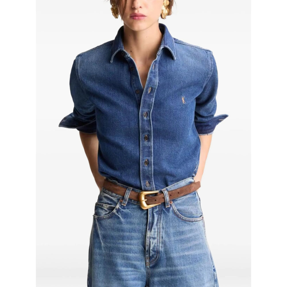 Saint Laurent Blue Tops - Shirts Women SAINT LAURENT