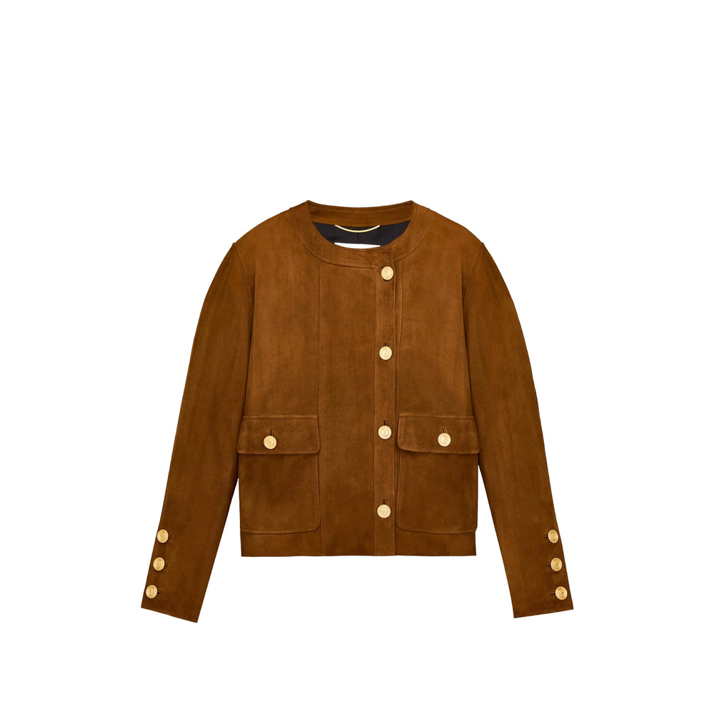 Saint Laurent Brown Jackets - Leather Jackets Women SAINT LAURENT