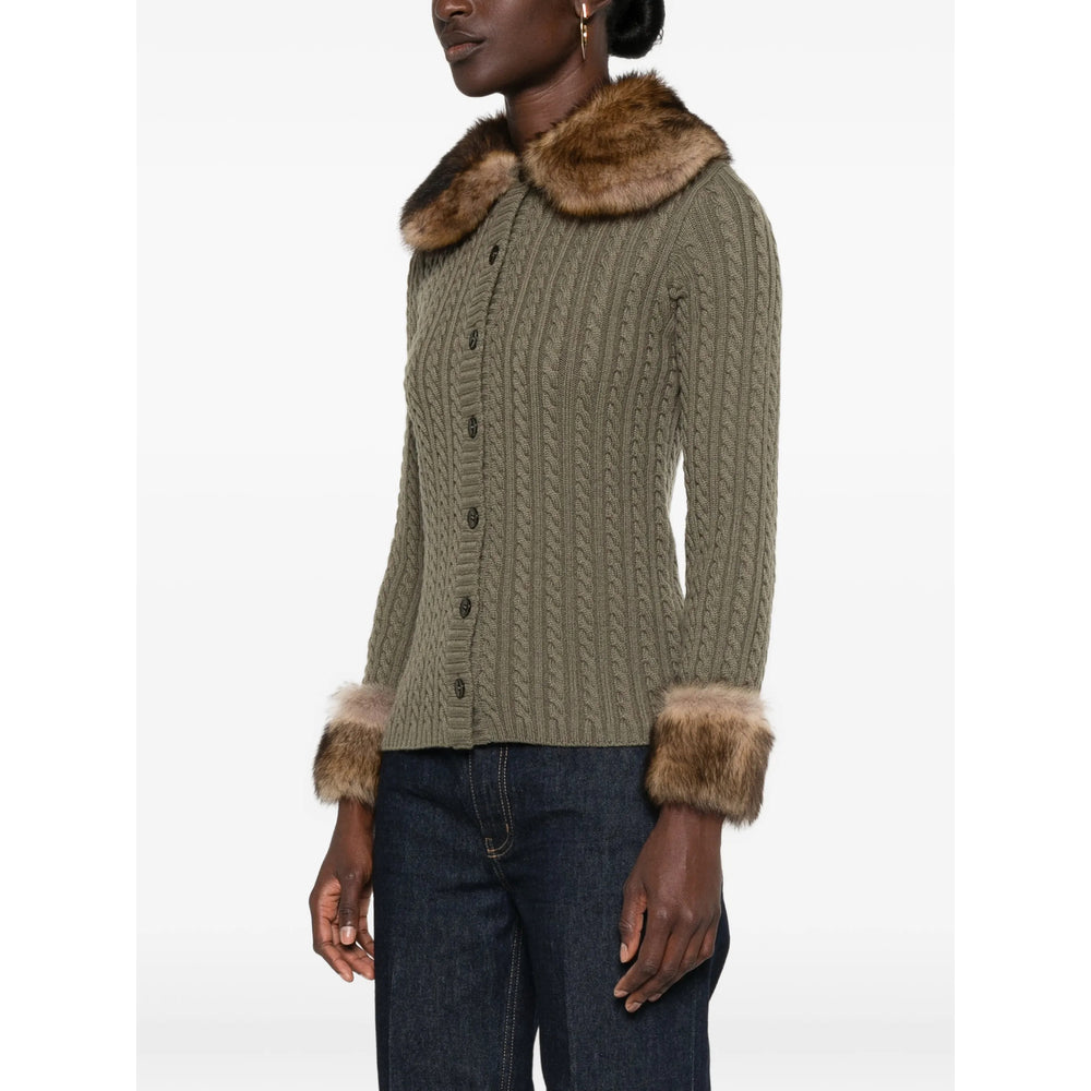 Saint Laurent Green Knitwear - Cardigans Women