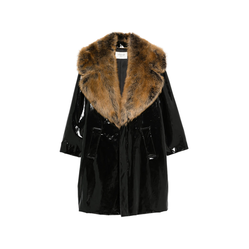 Saint Laurent Black Coats - Single Breasted Coats Women SAINT LAURENT