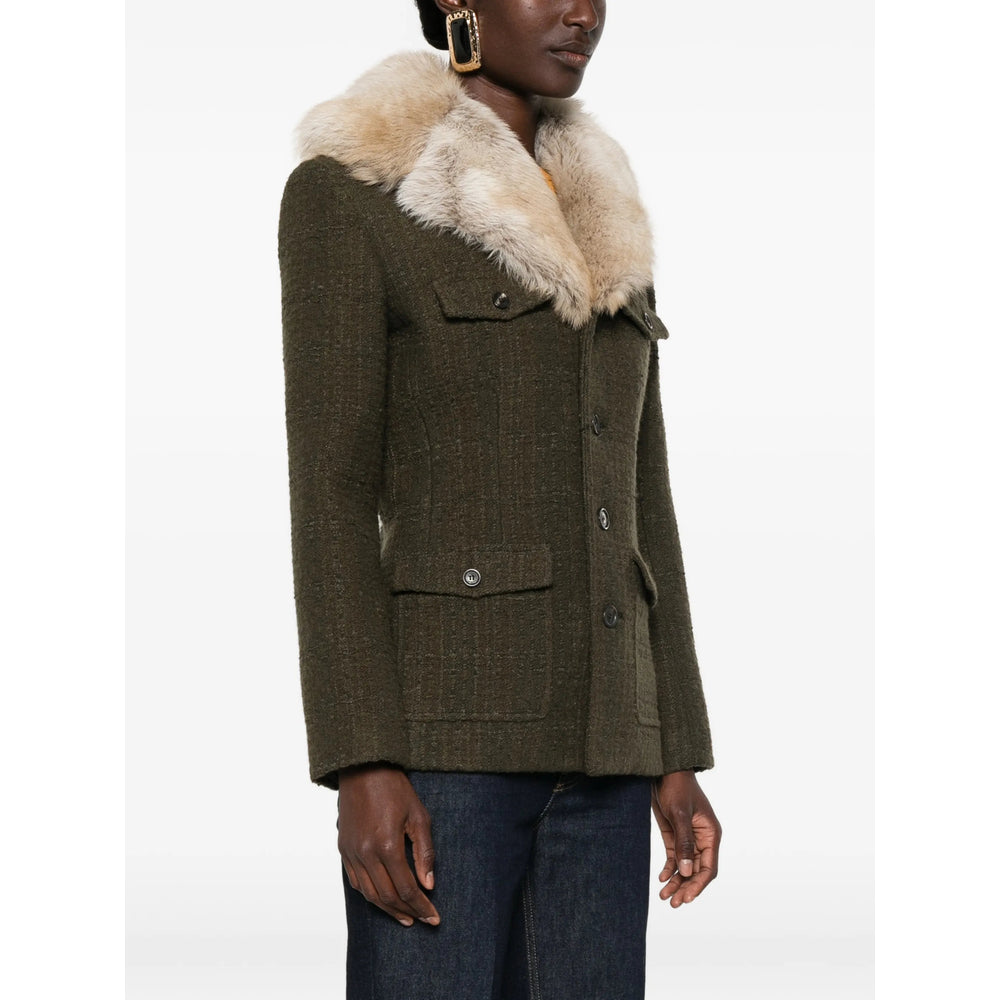 Saint Laurent Green Jackets - Oversized Jackets Women SAINT LAURENT