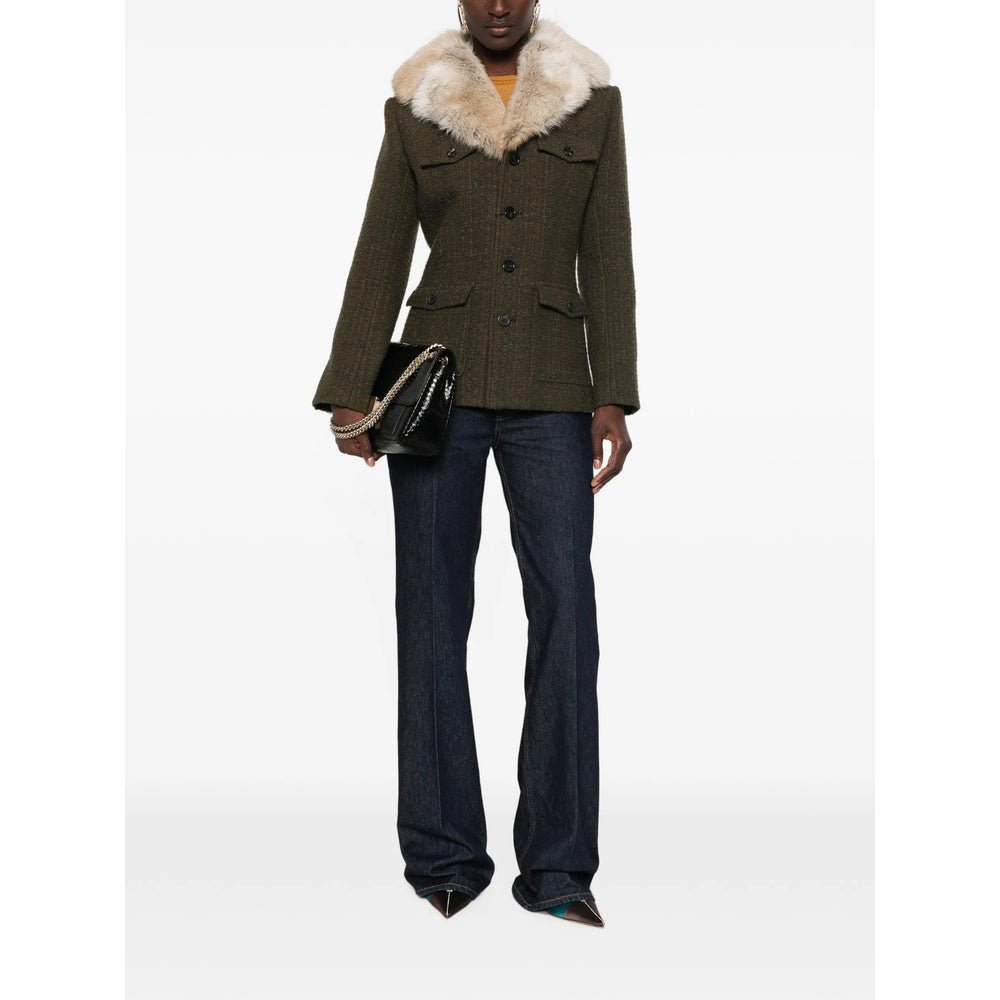 Saint Laurent Green Jackets - Oversized Jackets Women SAINT LAURENT