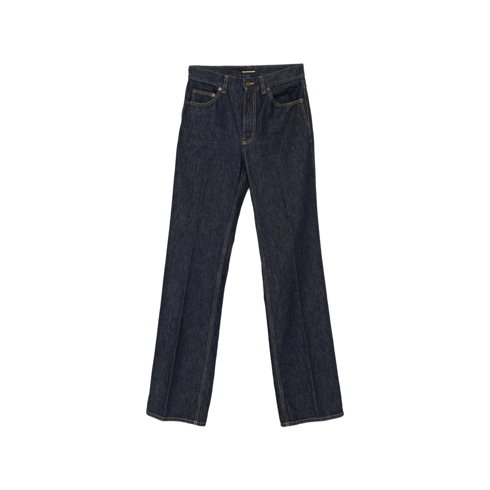 Saint Laurent Blue Denim - Wide-Leg Jeans Women SAINT LAURENT