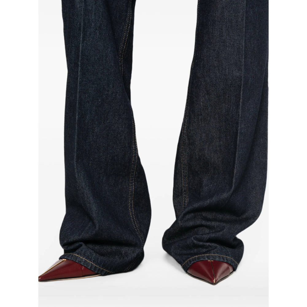 Saint Laurent Blue Denim - Wide-Leg Jeans Women SAINT LAURENT