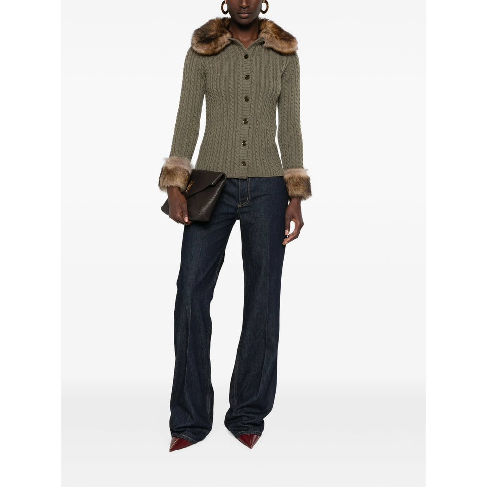 Saint Laurent Blue Denim - Wide-Leg Jeans Women SAINT LAURENT