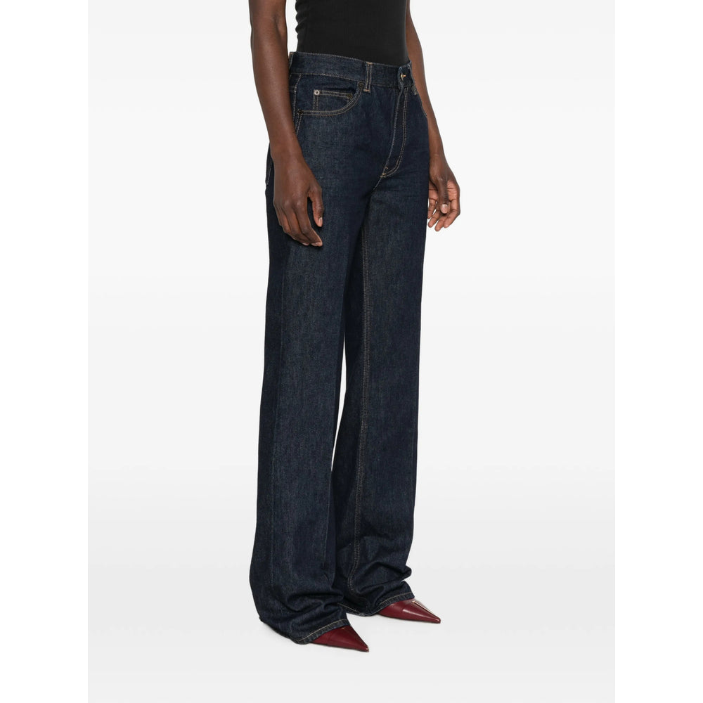 Saint Laurent Blue Denim - Wide-Leg Jeans Women SAINT LAURENT