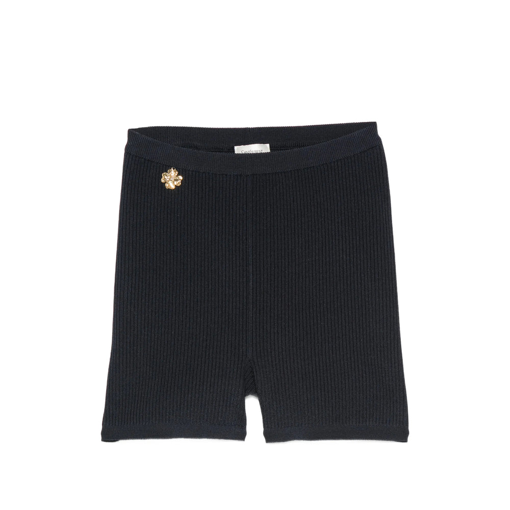 Saint Laurent Blue Shorts - Mini Shorts Women SAINT LAURENT