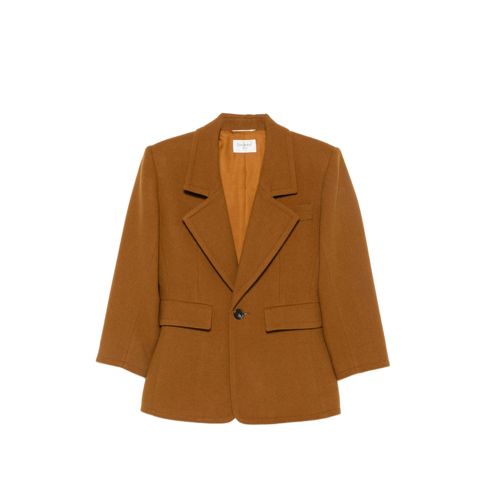 Saint Laurent Brown Jackets - Blazers Women SAINT LAURENT