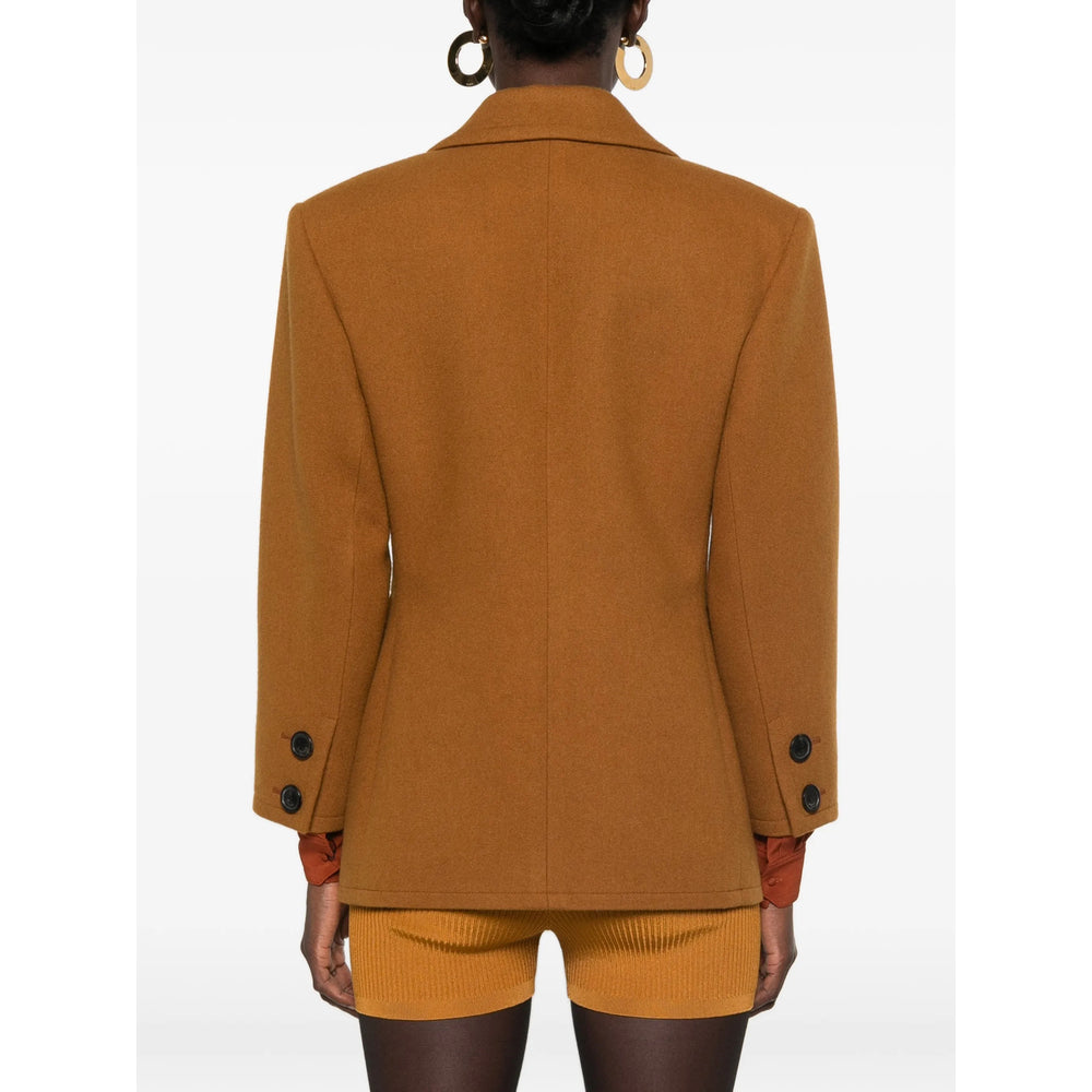 Saint Laurent Brown Jackets - Blazers Women SAINT LAURENT