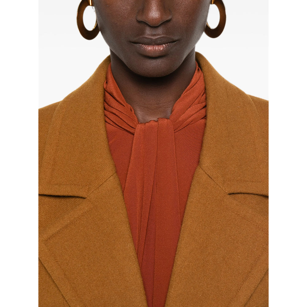 Saint Laurent Brown Jackets - Blazers Women SAINT LAURENT