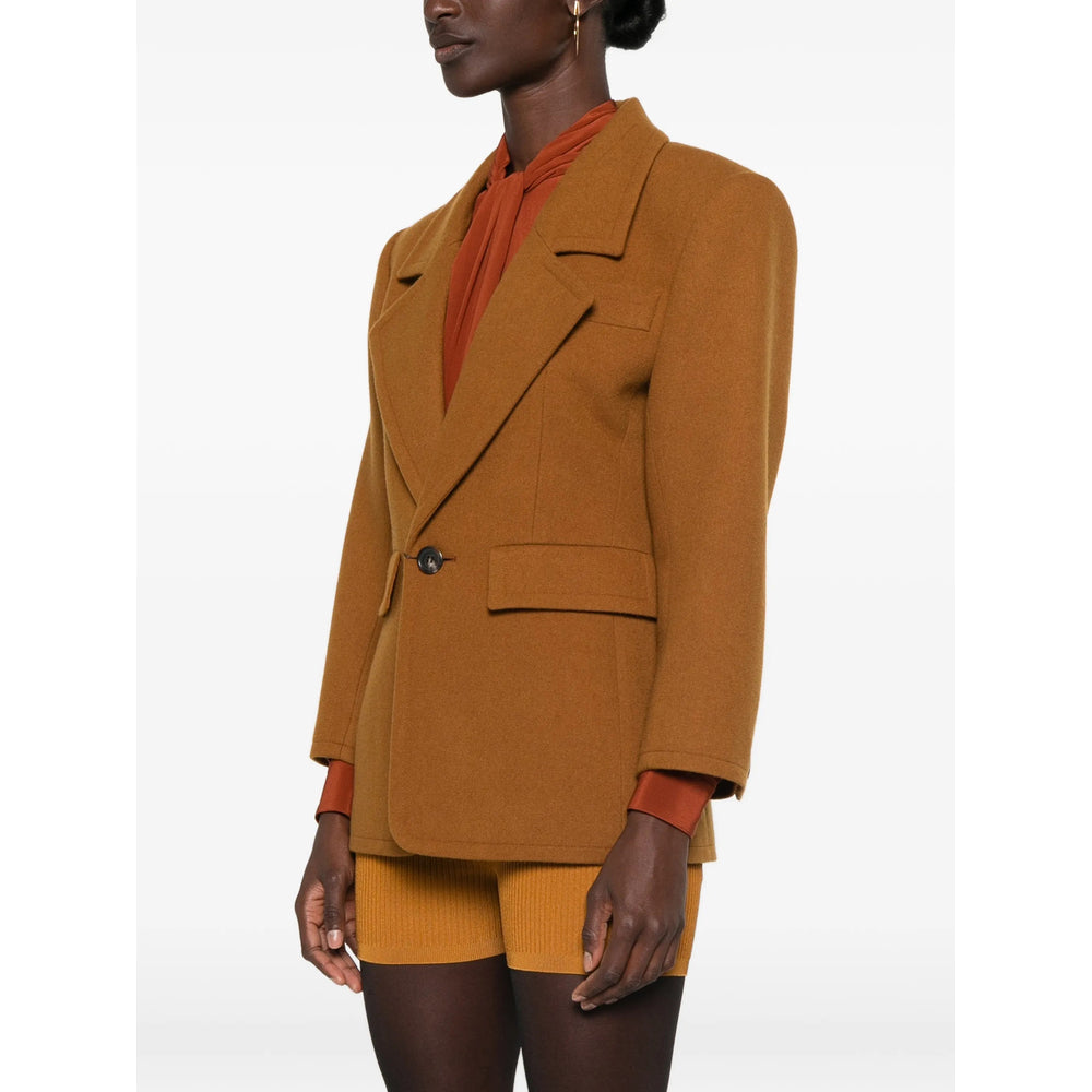 Saint Laurent Brown Jackets - Blazers Women SAINT LAURENT