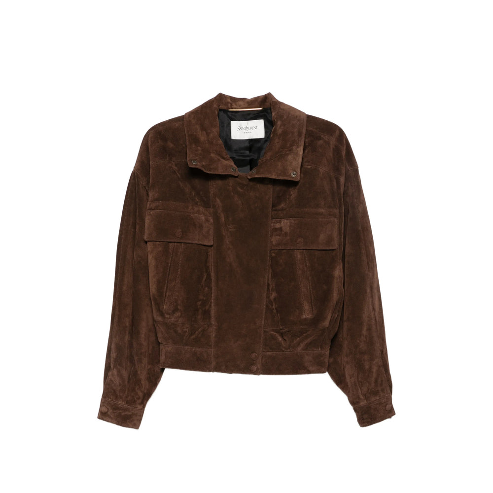 Saint Laurent Brown Jackets - Leather Jackets Women