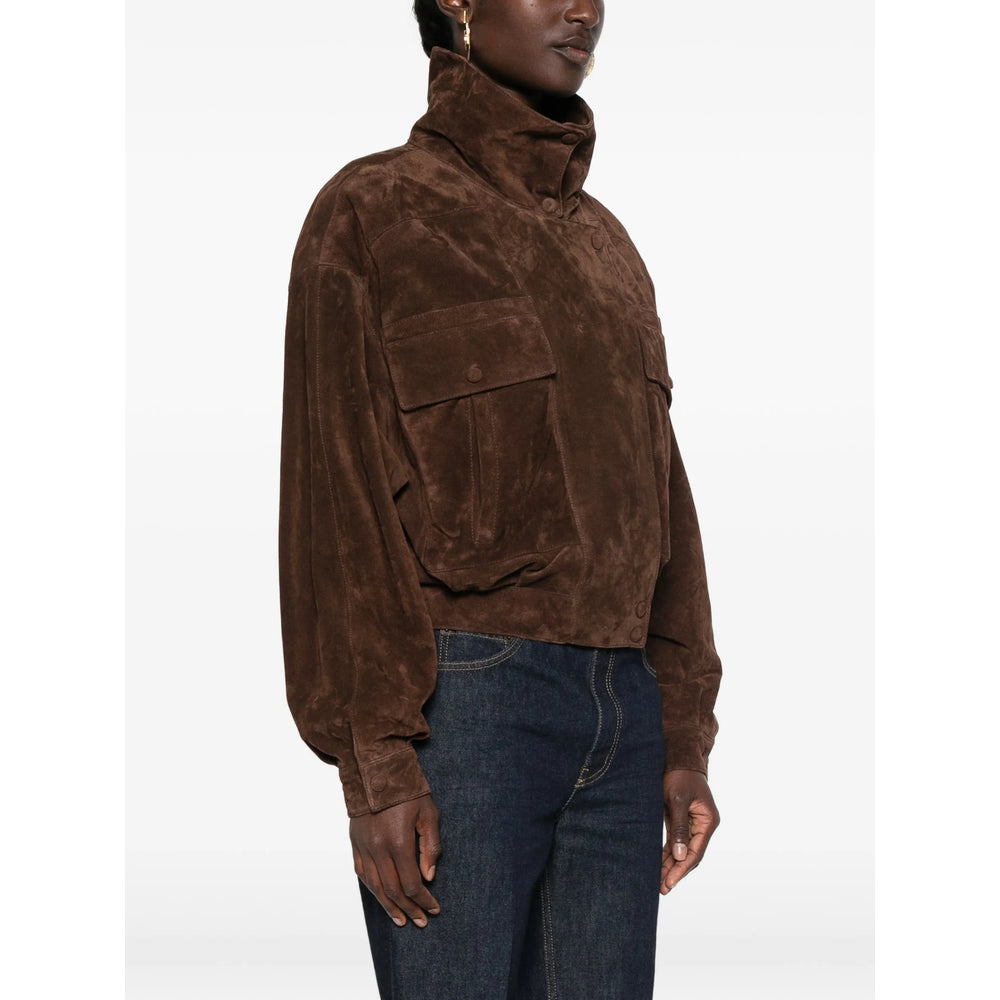 Saint Laurent Brown Jackets - Leather Jackets Women
