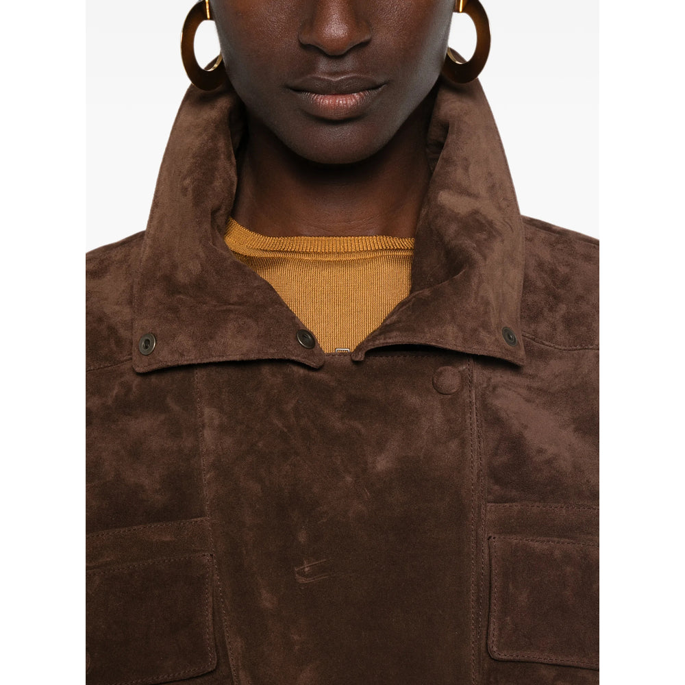 Saint Laurent Brown Jackets - Leather Jackets Women