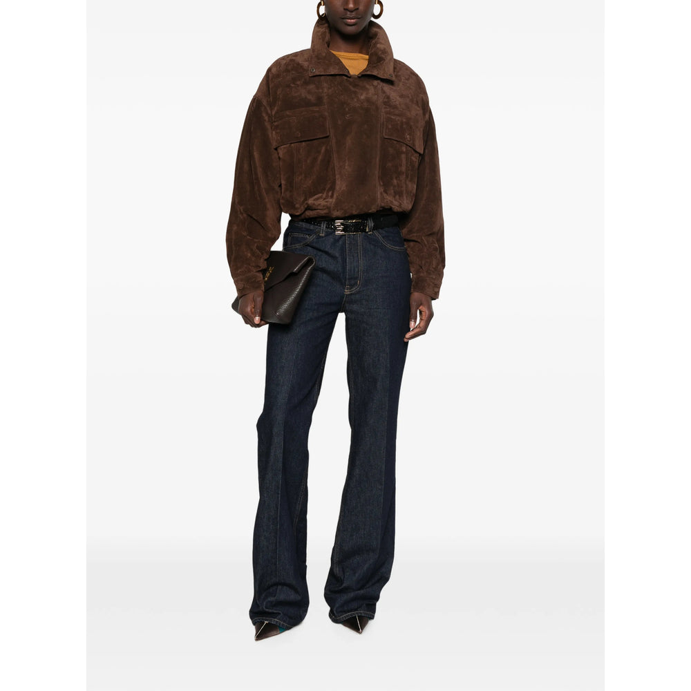 Saint Laurent Brown Jackets - Leather Jackets Women