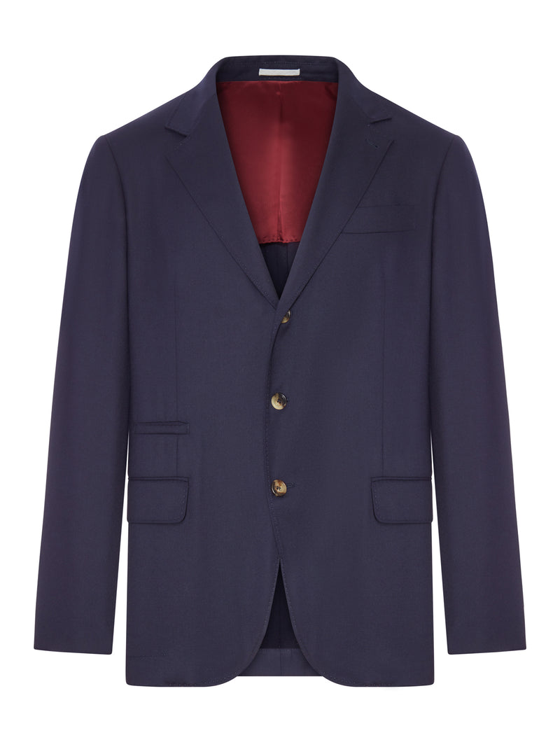 Brunello Cucinelli Men Blue Cashmere Blazer With Contrasting Lining BRUNELLO CUCINELLI