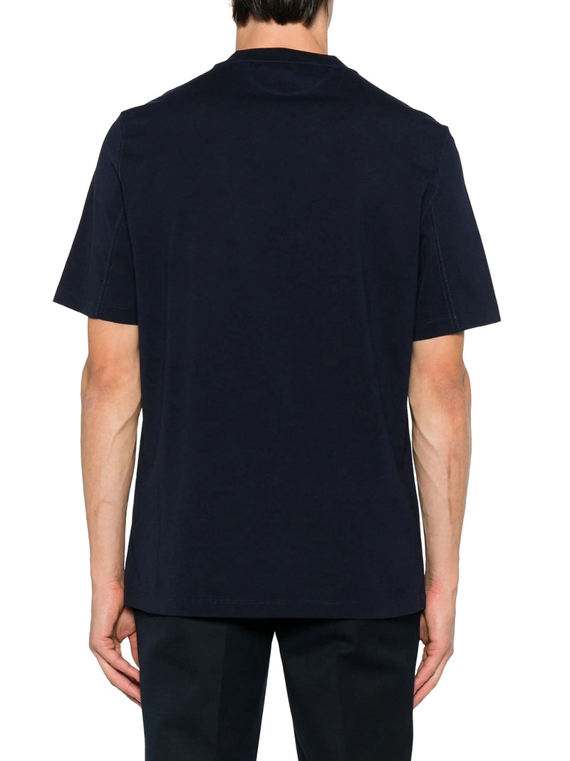 Brunello Cucinelli Men Cotton T-Shirt With Contrasting Logo Print BRUNELLO CUCINELLI