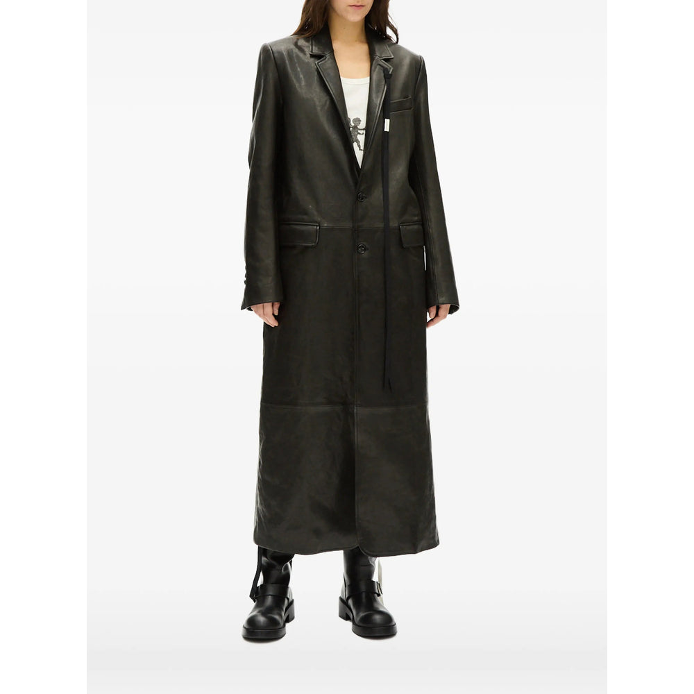 Ann Demeulemeester Black Coats - Leather Coats Women ANN DEMEULEMEESTER