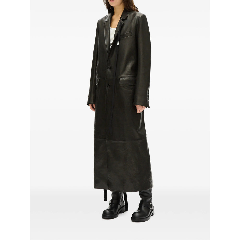 Ann Demeulemeester Black Coats - Leather Coats Women ANN DEMEULEMEESTER