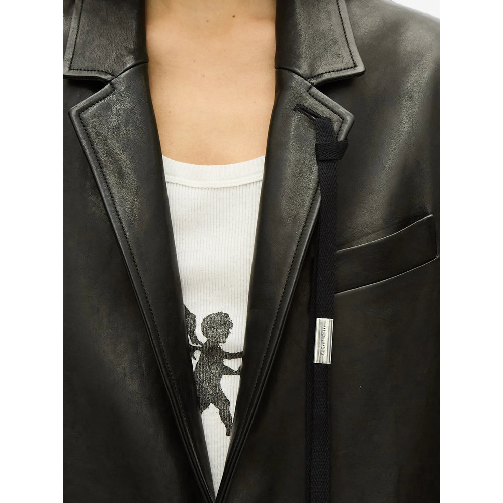 Ann Demeulemeester Black Coats - Leather Coats Women ANN DEMEULEMEESTER